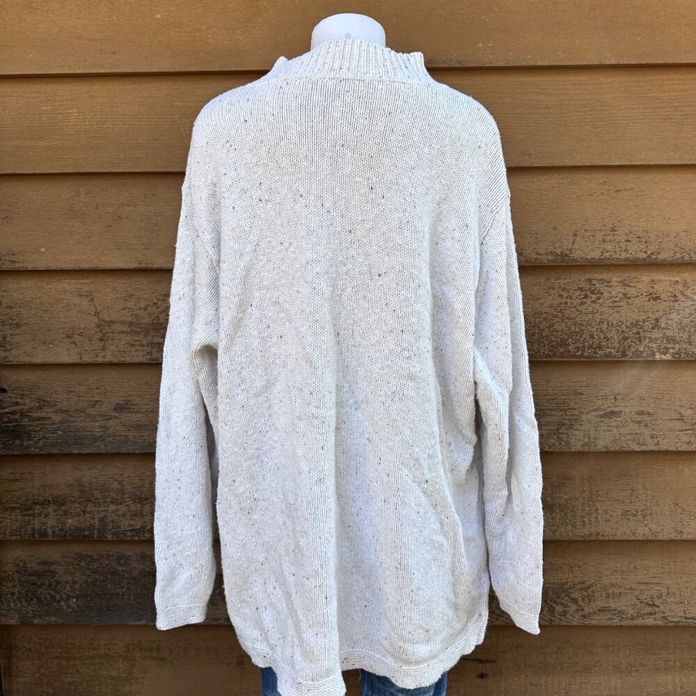 Vintage Off-White Mock Neck Sweater Womens 3X Cotton Blend Knit Made In USA Rust - Picture 4 of 9